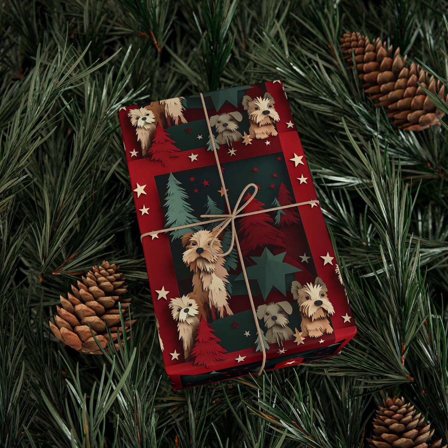 Paper Cut Schnauzer Christmas